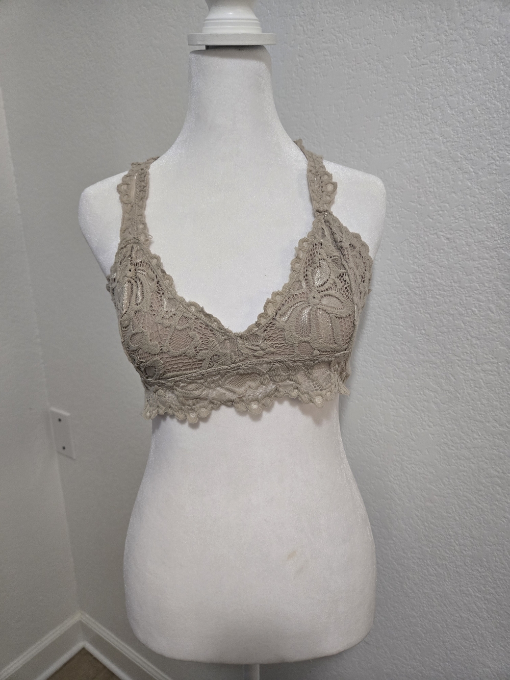 Forever 21 Taupe Crochet Lace Bralette